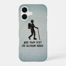 På en hike med ryggsäck och Stick - din slogan på