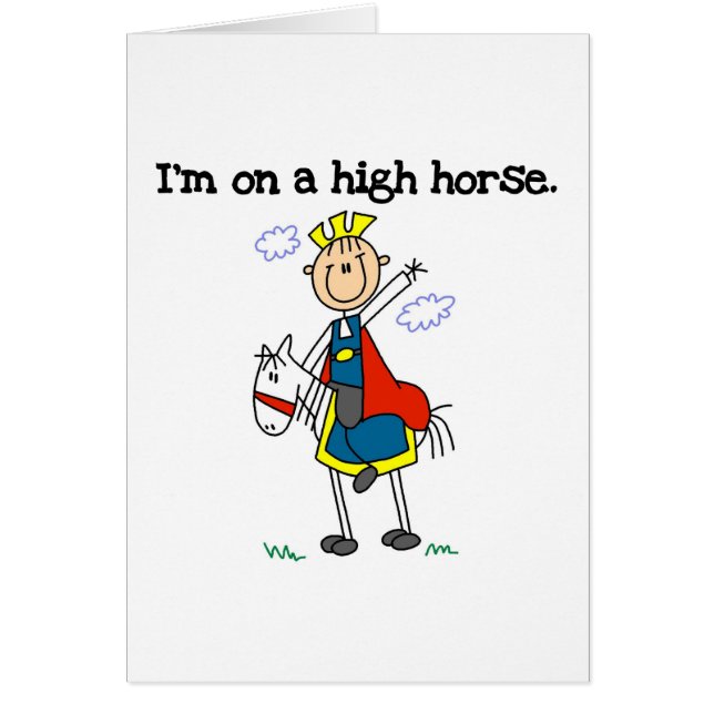 På en kickhäst hälsningskort (Framsidan)