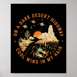 På en Mörk på ökenvägen Äventyr reser resande C Poster