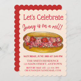 På en (obster) Roll Grattis Firande Inbjudningar