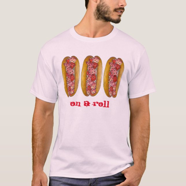 På en roll Maine Lobster Roll Tee Shirt (Framsida)