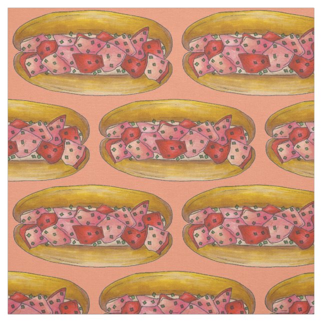 På en Roll Maine Lobster Rolls Seafood Sandwich Tyg (Provkarta)