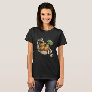 På en roll Raccoon Pumpkin-höst T-shirt