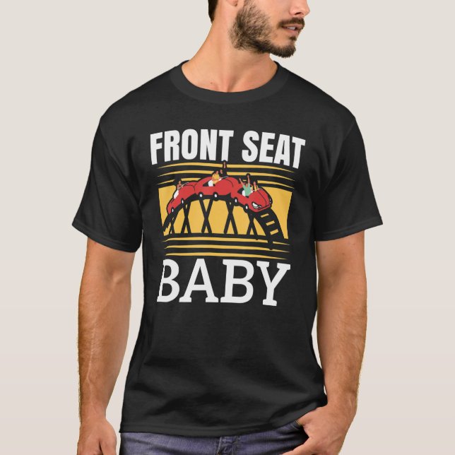 På en roller Underlägg Rollercoaster Amusement T Shirt (Framsida)