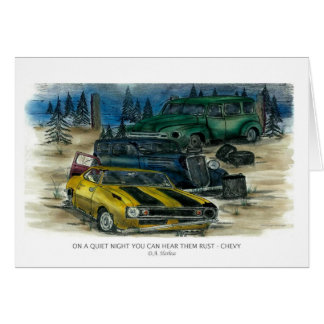 PÅ EN TYST NATT KAN DU HÖRA DEM ROSTA - CHEVY w- Hälsningskort