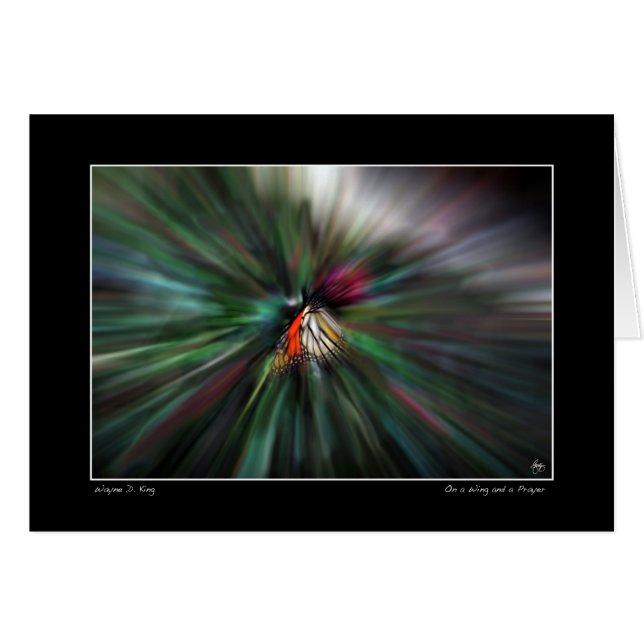 På en vinge och en bön hälsningskort (Framsidan Horizontal)