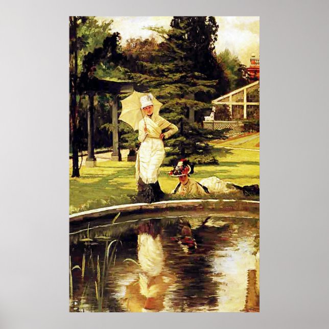 På engelska Garden ~ James Tissot ~ Fine Art Poster (Framsidan)