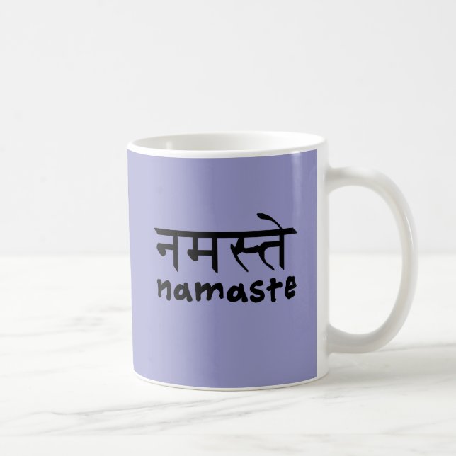 På engelska Namaste och Hindi Kaffemugg (Höger)