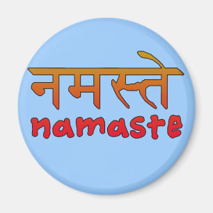 På engelska Namaste och hindien skrivar Magnet