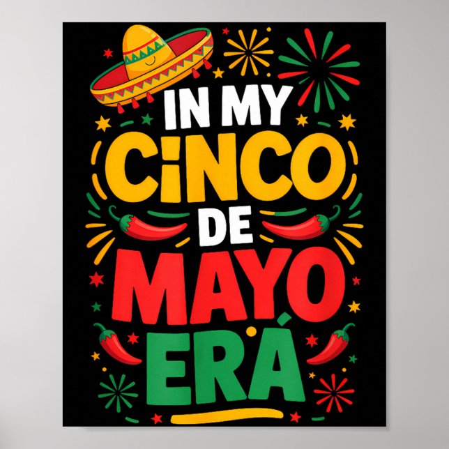 På femte maj var det fiesta firande cinco de poster (Framsidan)
