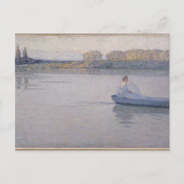 På floden, morgon, 1896 vykort (Framsida)