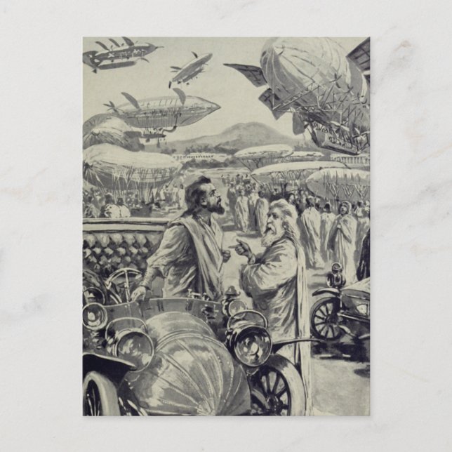 "På Flyguppvisningen"  Vykort (Framsida)