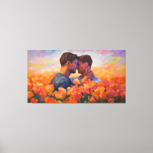 På Fullt Bloom: Gay Älskare Tulip affär Canvastryck