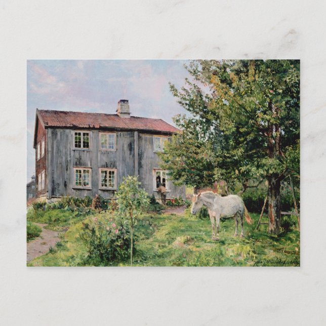 På gården, 1889 vykort (Framsida)