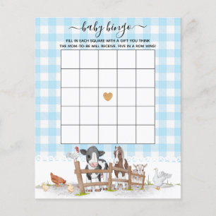 På gården Djur Baby Shower Bingo Spel