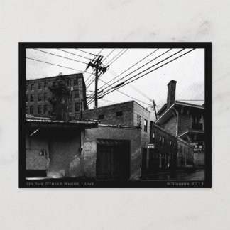 På gatan där jag bor i Urban Digital Collage Vykort