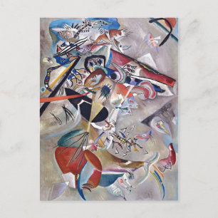 På Grått Kandinsky Modern Abstrakt Artwork Vykort