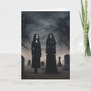 På Graveyard i Midnight Halloween Kort