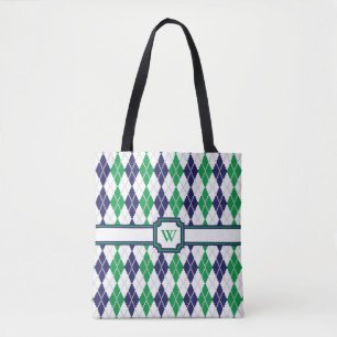 På Grönten Argyle All-over-Print Bag Tygkasse