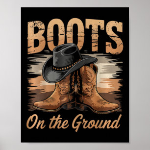 På Ground Cowgirl Line Dance Women Poster