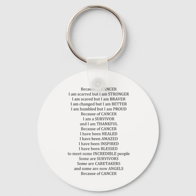 På grund av cancer nyckelring (Framsida)