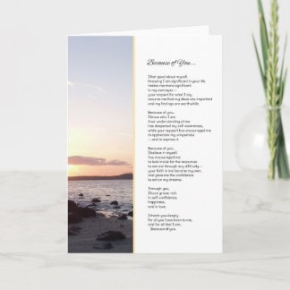 På grund av dig.. tack kort