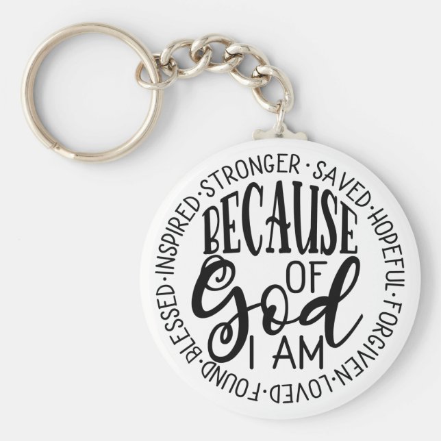 På grund av Gud Keychain Nyckelring (Framsidan)