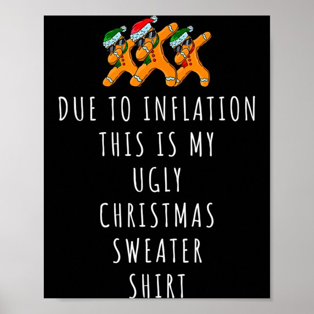 På grund av inflation är detta fula jultröjor F Poster (Framsidan)