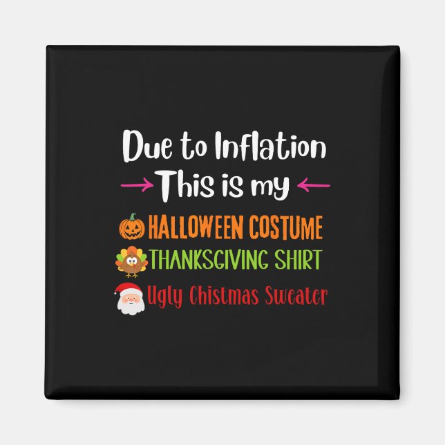 På grund av inflation är detta min Halloween Thank Magnet (Framsidan)