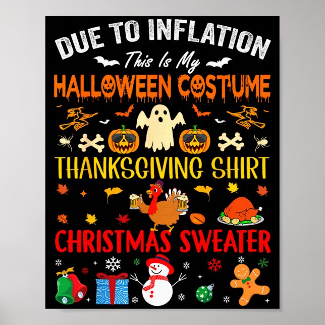 På grund av inflation är detta min roliga Hallowee Poster (Framsidan)
