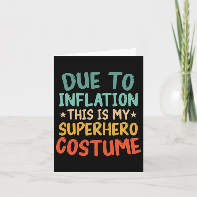 På grund av inflation är detta min superhjälte kos kort (Framsida)