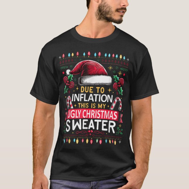 På grund av inflation, god jul-sötare jul t shirt (Framsida)