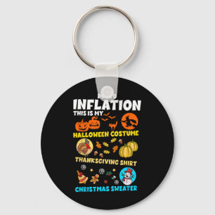 På grund av inflation min Halloween Thanksgiving C Nyckelring