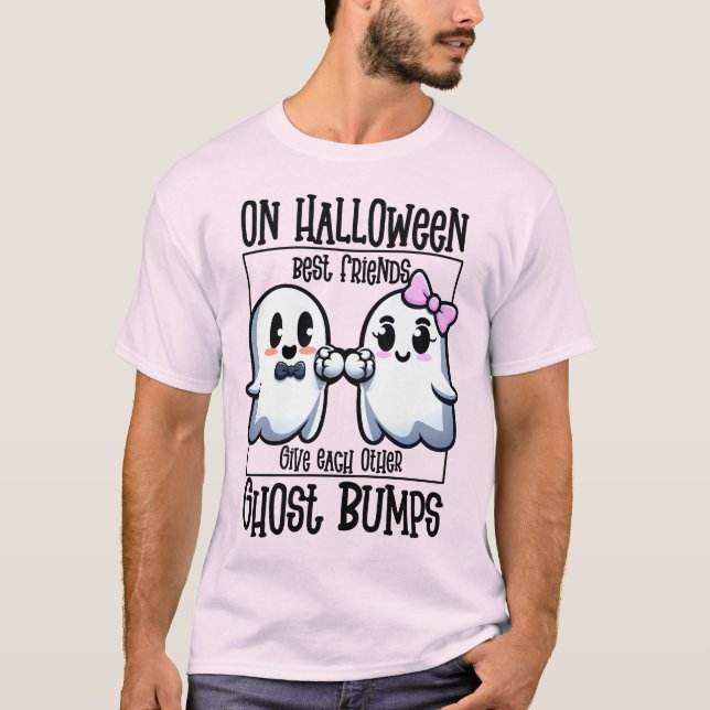 På Halloween Best Friends Ghost Bump T Shirt (Framsida)