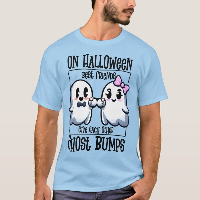 På Halloween Best Friends Ghost Bump T Shirt (Framsida)