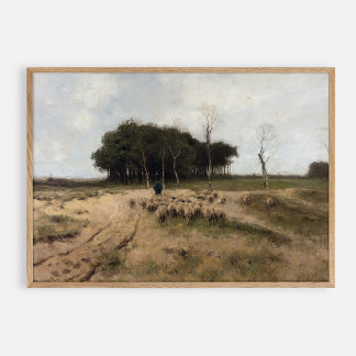 På Heath nära Laren 1887, vintage. Poster
