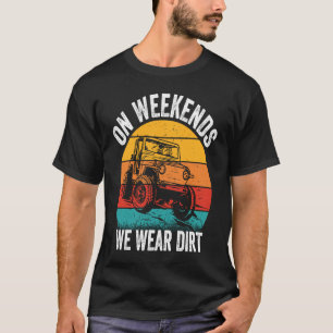 På Helg Bäror vi Vintagen Dirt Car Tävla Retro T Shirt