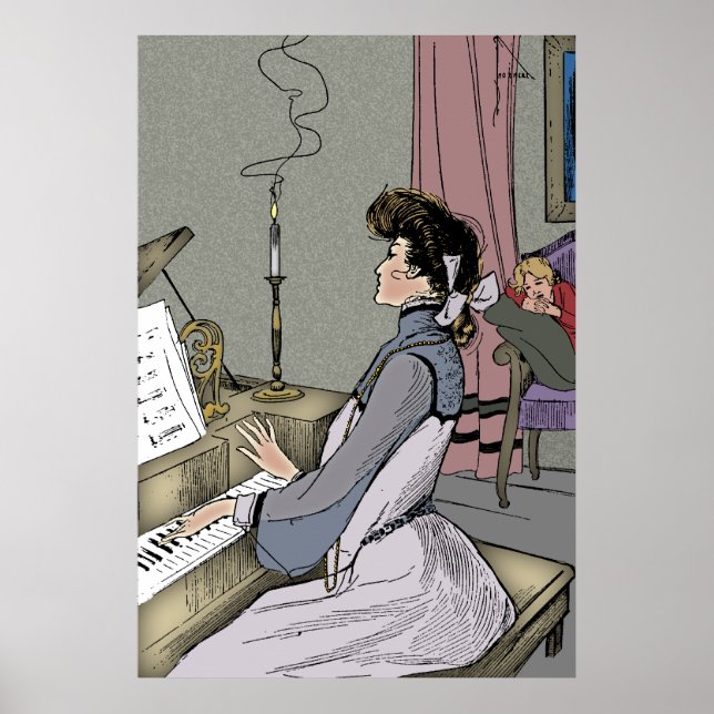 På Hennes Piano Poster (Framsidan)