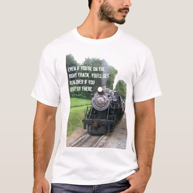 På Höger Track - Tåg Joke Tee Shirt (Framsida)