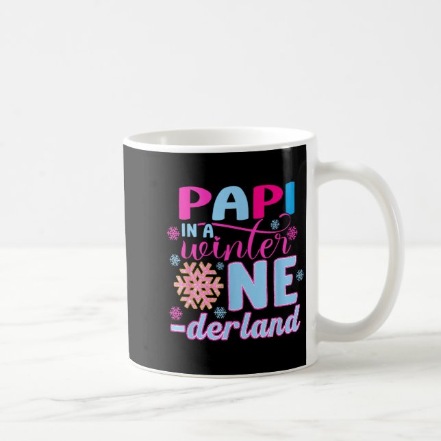 Pa In A Winter Onederland Bday Girl Sweet Snowflak Kaffemugg (Höger)