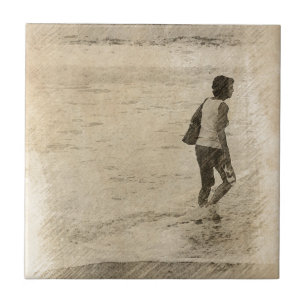 på Ipanema-strand Kakelplatta