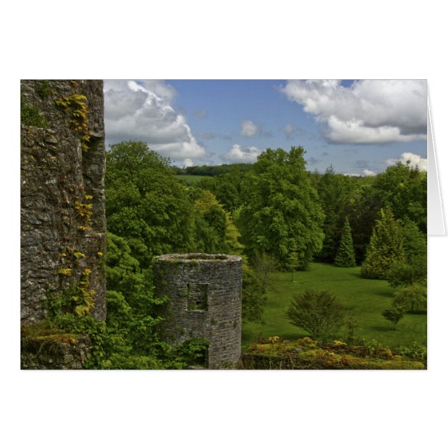 På Irland, vid Blarney Castle, en sten torn i Hälsningskort (Framsidan Horizontal)
