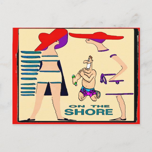 På Jersey Shore-Abstrakten Vykort (Framsida)