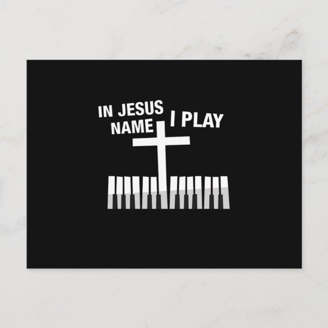 På Jesus NameI Play Piano Player Musik noter Gift Vykort (Framsida)