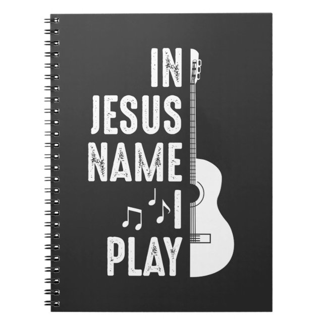 På Jesus Namn Christian Guitar Player Guitarist Anteckningsbok (Framsidan)