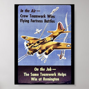 På jobbet den samma Teamworkhjälpsegern på Remingt Poster