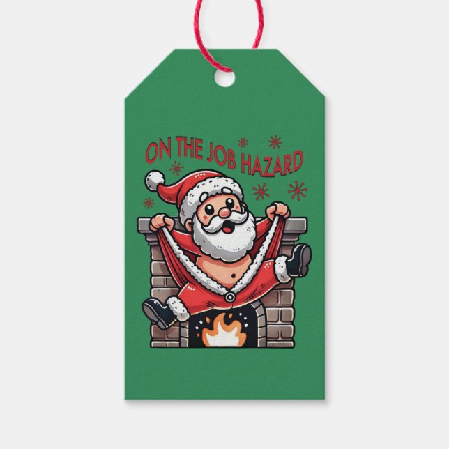 På Jobbet Farlig Tomte på Elda Presentetikett (Framsidan)