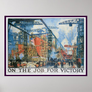 På jobbet för seger! poster
