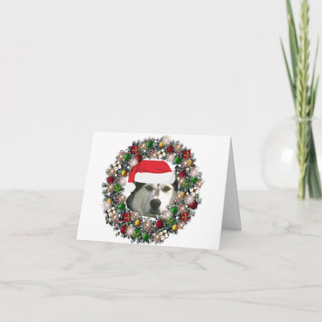 På jul - alaskabo Malamute Helgkort (Framsida)