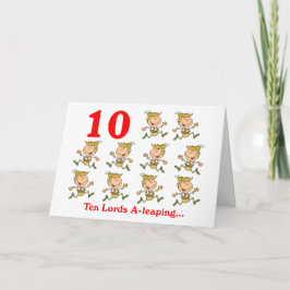 På julens 10:e dag tio herrar som hoppar helgkort
